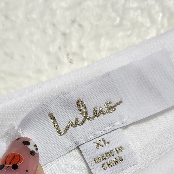 Lulu's Modern Day Romance White Sleeveless Plunge Maxi Dress XL Wedding Party - Picture 10 of 10